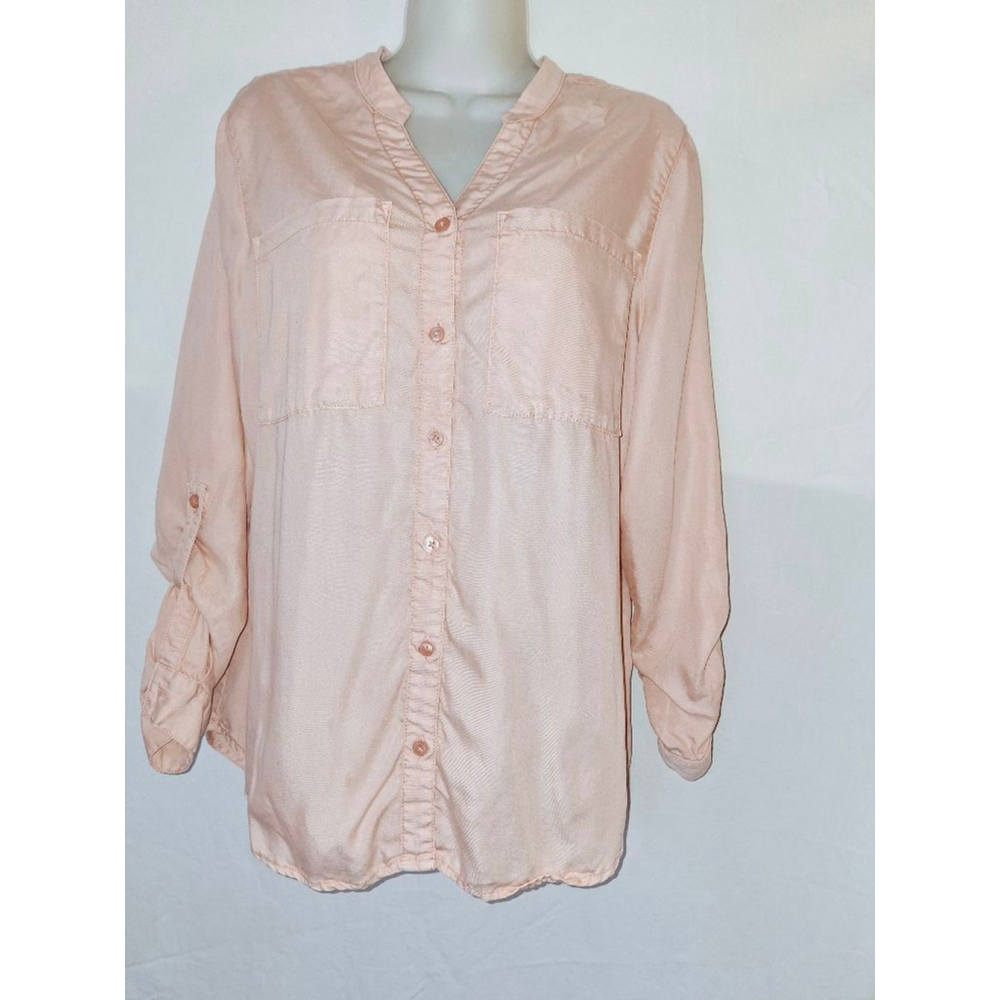 Chico's Blouse, Size 1( M), Pink button front blouse